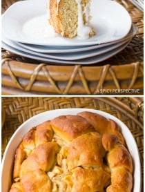 Sweet and Yeasty Apple Challah Bread Recipe with Cider Glaze on ASpicyPerspective.com