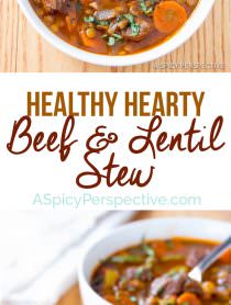 The Best Beef and Lentil Stew Recipe | ASpicyPerspective.com #healthy