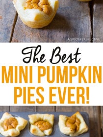 The Best Mini Pumpkin Pies EVER on ASpicyPerspective.com - One bite will convince you!