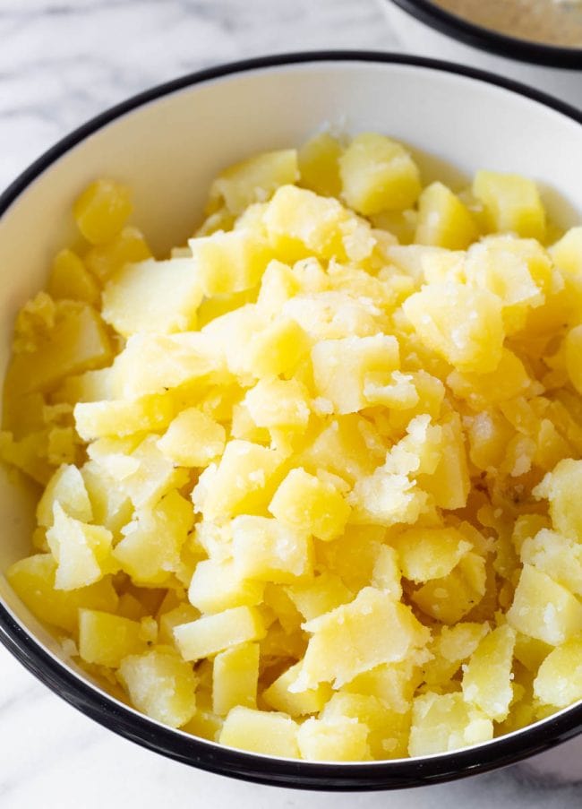 cooked chopped potatoes