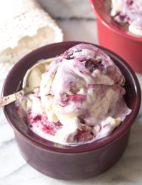 Blueberry Pie Homemade Ice Cream Recipe + Quick No-Churn Version!