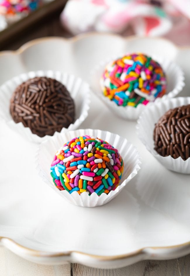 Brigadeiro Recipe - truffle candy from brazil homemade with sprinkles