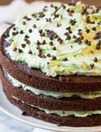 Dazzling Brownie Cake with Mint Chip Frosting... Eeek!! On ASpicyPerspective.com #christmas #holidays