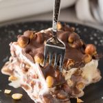 Irresistible Buster Bar Ice Cream Cake Recipe #ASpicyPerspective #summer #holiday #july4th #fudge