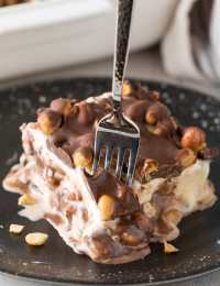 Irresistible Buster Bar Ice Cream Cake Recipe #ASpicyPerspective #summer #holiday #july4th #fudge