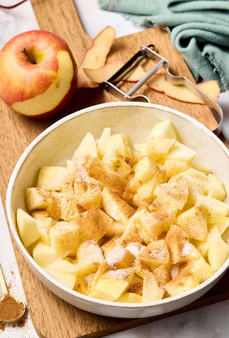 Challah Bread with Apples - chopped apples for apple bread 