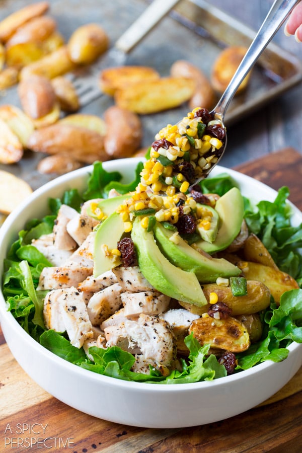 Simple Southwest Chicken Caesar Salad #chicken #salad