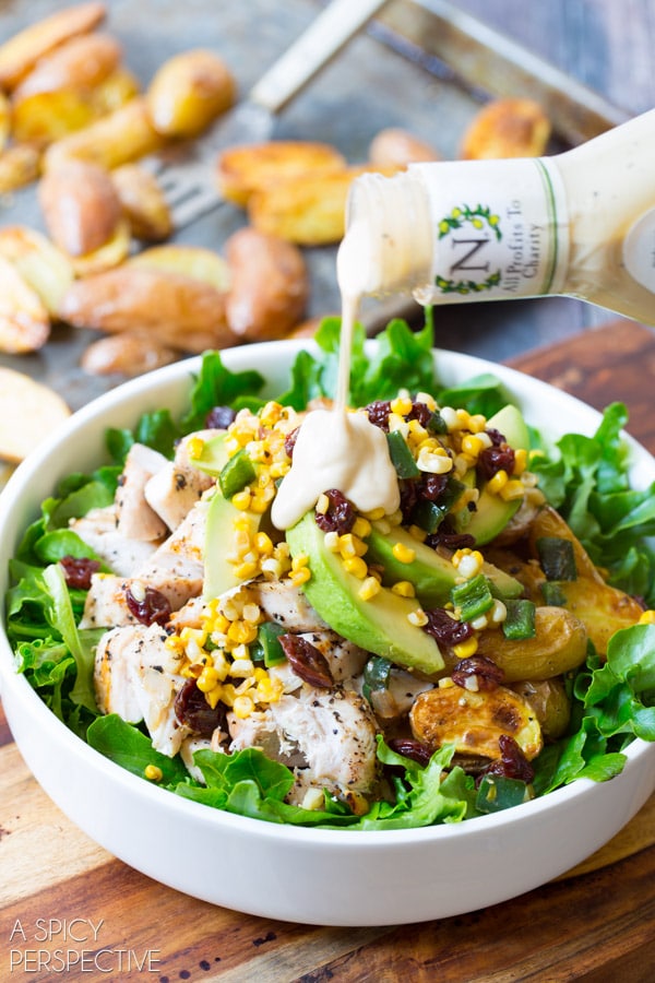 Southwest Chicken Caesar Dinner Salad #chicken #salad
