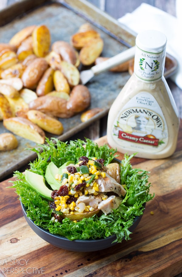 Easy Southwest Chicken Caesar Salad #chicken #salad