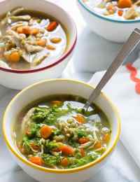 Slow Cooker Chimichurri Chicken Lentil Soup | ASpicyPerspective.com