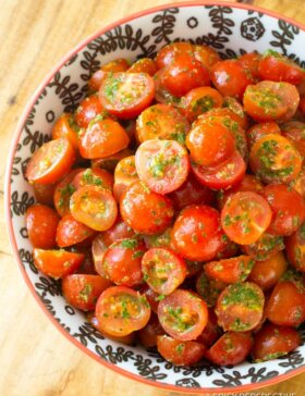 Zesty Healthy Chimichurri Tomato Salad | ASpicyPerspective.com