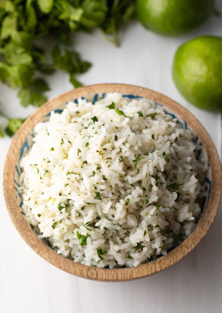 Bowl of copycat chipotle rice.