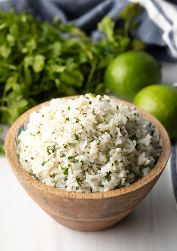 Bowl of chipotle lime rice.