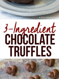 Easy 3-Ingredient Chocolate Truffle Recipe | ASpicyPerspective.com - Fabulous for Valentine's Day!