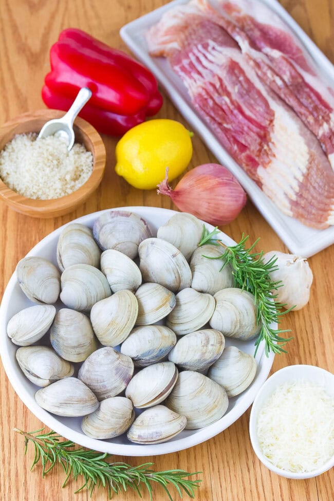 Ingredients for Clams Casino