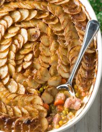 Irish Corned Beef Pot Pie with Scalloped Potato Top #ASpicyPerspective #saintpatricksday #Irish