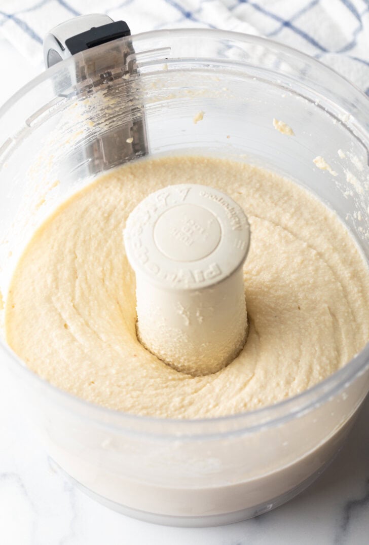 Food processor with smooth cottage cheese cookie dough.