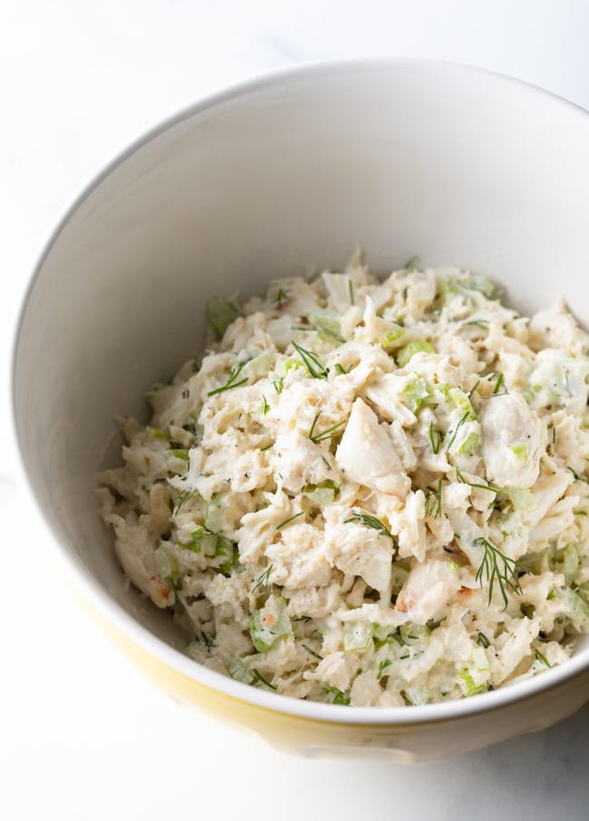 homemade seafood salad in a bowl