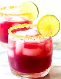 Cranberry Pomegranate Margarita with Spiced Rim Recipe | ASpicyPerspective.com