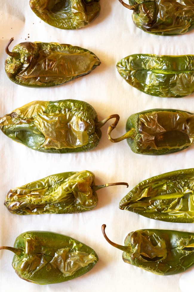 Roasted Poblano Peppers for soup