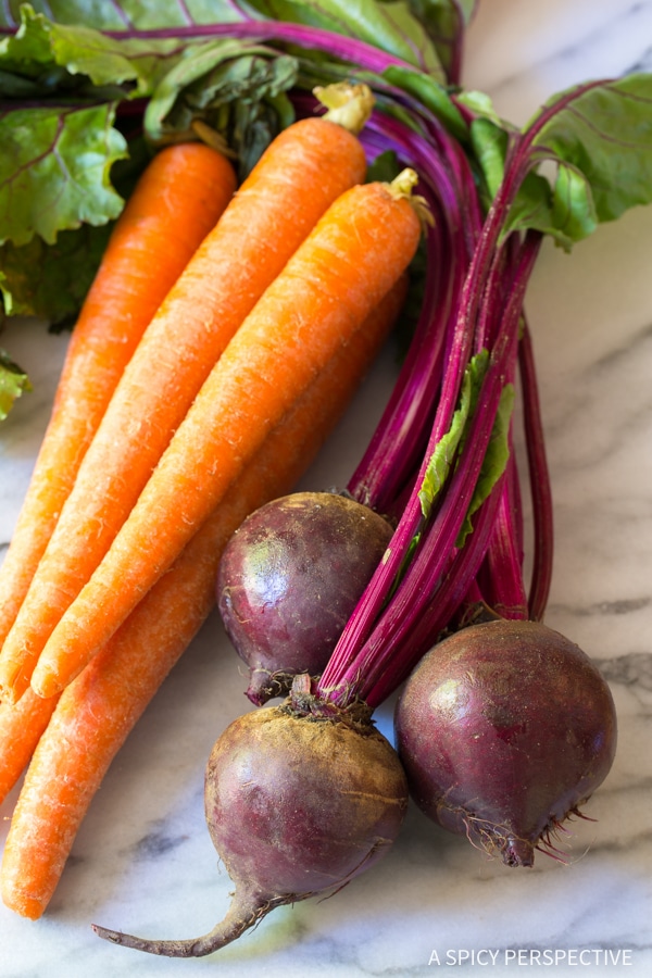 Making Crunchy Beet Carrot Slaw (Healthy, Gluten Free & Vegetarian)