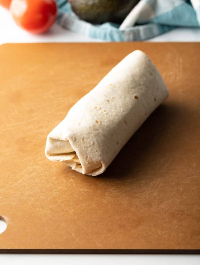 Tortilla rolled into a burrito-like wrap.