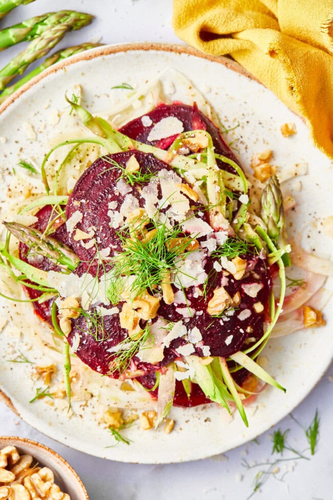 Fennel Salad Recipe with beets overhead shot