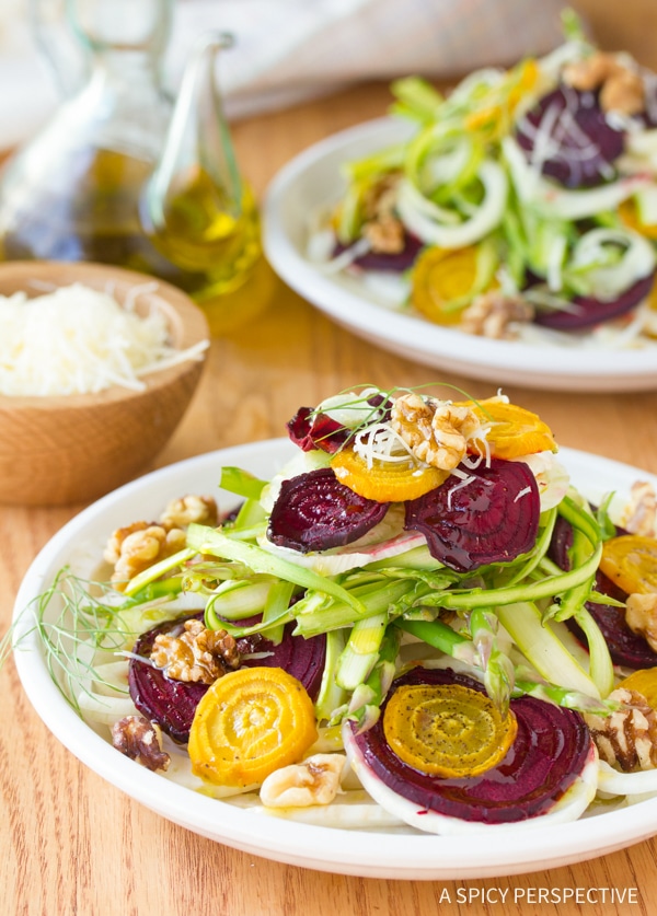 Simple Fennel Salad with Roasted Beets and Shaved Asparagus Recipe