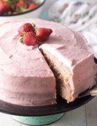 Fresh Strawberry Cake From Scratch Recipe #ASpicyPerspective #cake #strawberry #strawberries #easter #july4th