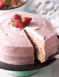 Fresh Strawberry Cake From Scratch Recipe #ASpicyPerspective #cake #strawberry #strawberries #easter #july4th