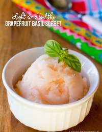The Best Light & Healthy Grapefruit Basil Sorbet (Fat Free, Dairy Free, Gluten Free, Vegan) | ASpicyPerspective.com