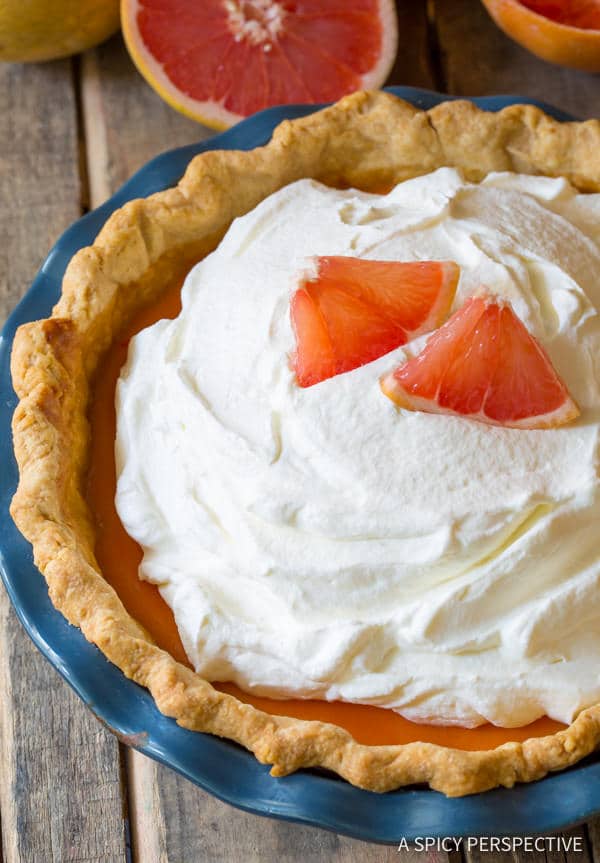Easy to Make Grapefruit Cream Pie | ASpicyPerspective.com