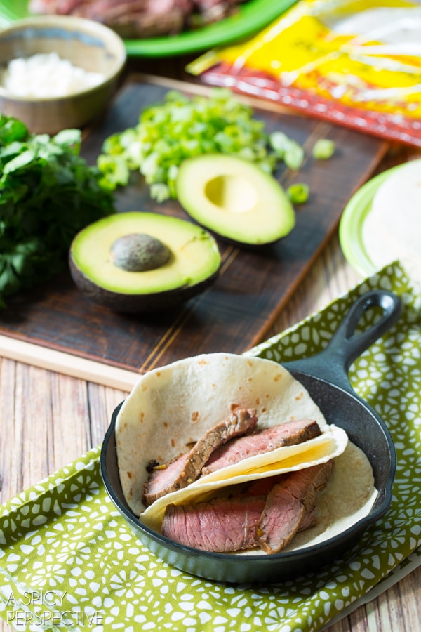 Simple Green Chile Steak Tacos #tacos #steak #mexican