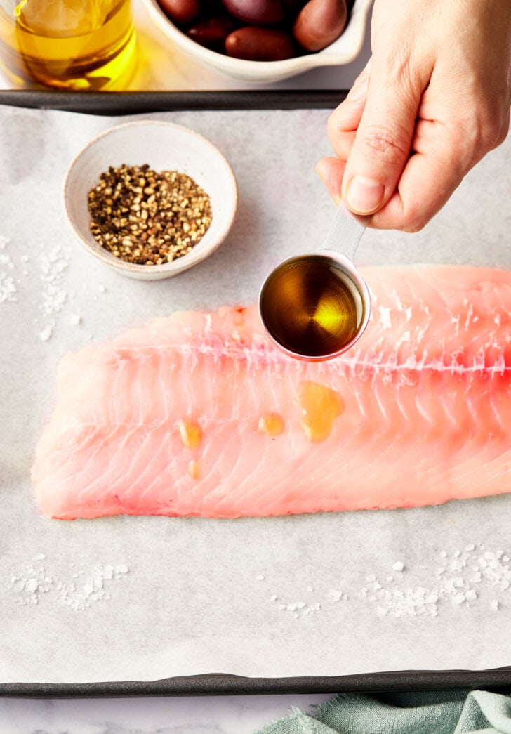 prepping fish for grill