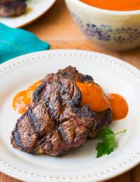 Chipotle Lime Grilled Lamb Chops with Ranchero Sauce