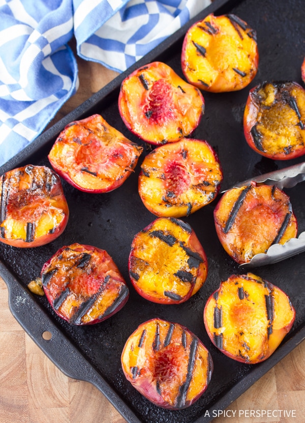 Sizzling Grilled Peaches and Ginger Ice Cream Recipe #summer #peach
