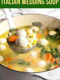 Healthy Gluten Free Italian Meatball Wedding Soup Recipe #ASpicyPerspective #glutenfree #skinny