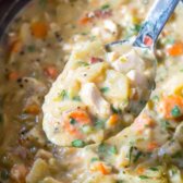 Healthy Slow Cooker Chicken Potato Soup | ASpicyPerspective.com