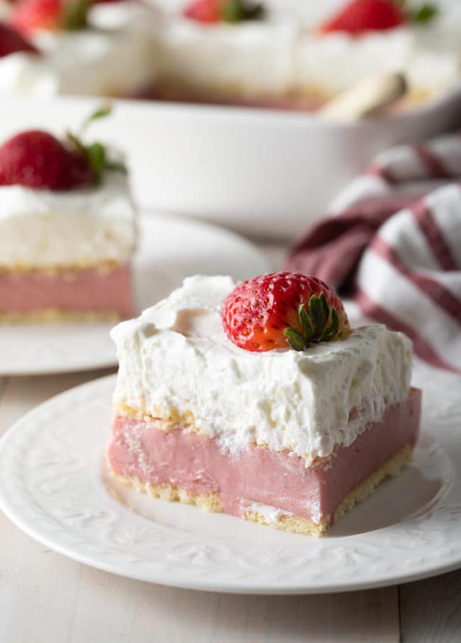 Strawberry Pudding Recipe on plate