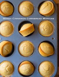 Aromatic Honey Cinnamon Cornbread Muffins on ASpicyPerspective.com #cornbread #bread