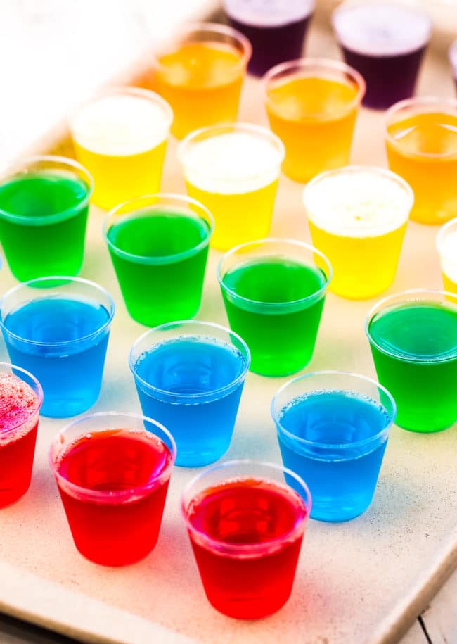 how do you make jello shots - single cuups on tray