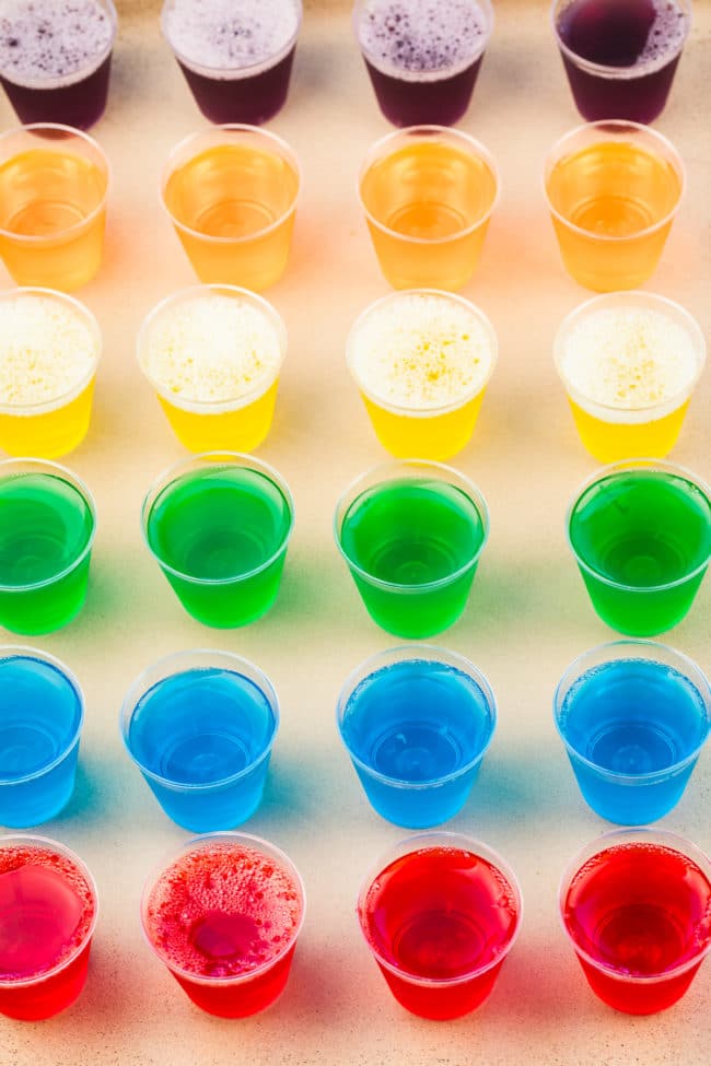 Party Jello Shots Recipe #ASpicyPerspective #jello #shots #jelloshots #vodka #rum #party