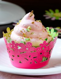 Pistachio Cupcakes Pink Champagne Frosting