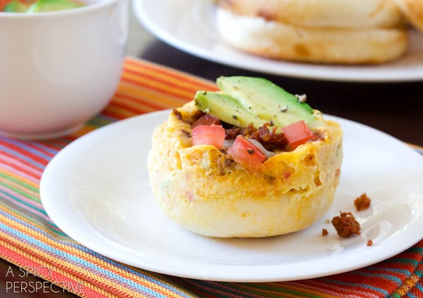 Quicky Breakfast Muffins Tex-Mex Style! | ASpicyPerspective.com #realcaliforniamilk #breakfast #kidfriendly