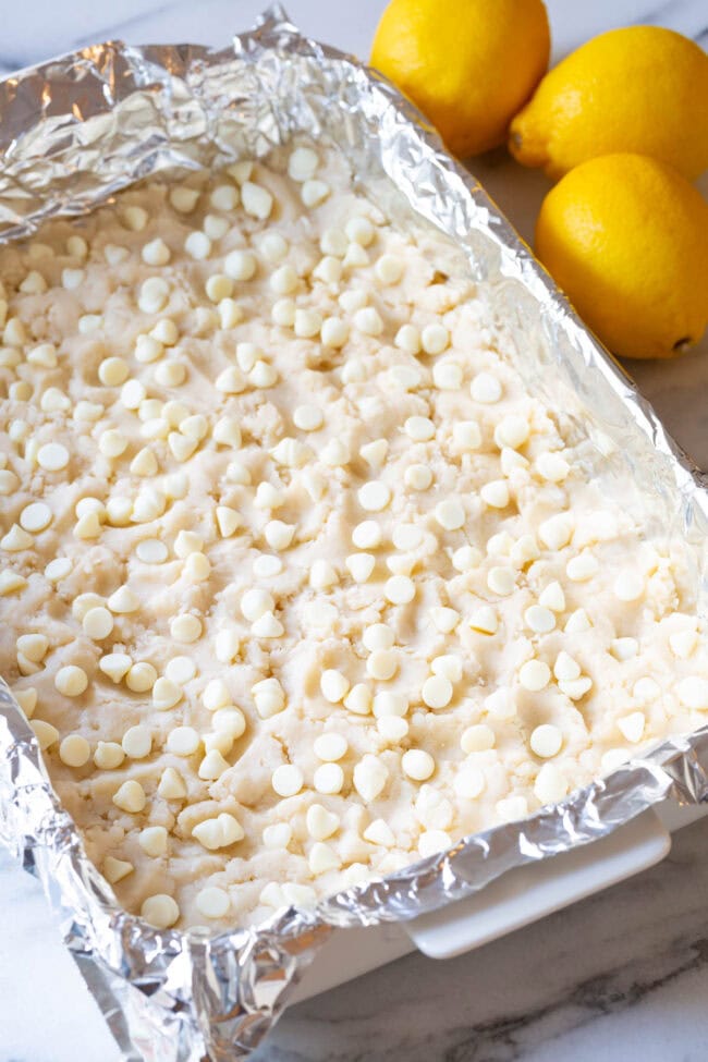 Layer recipe for lemon bars - Cookie Crust and white chocolate chips