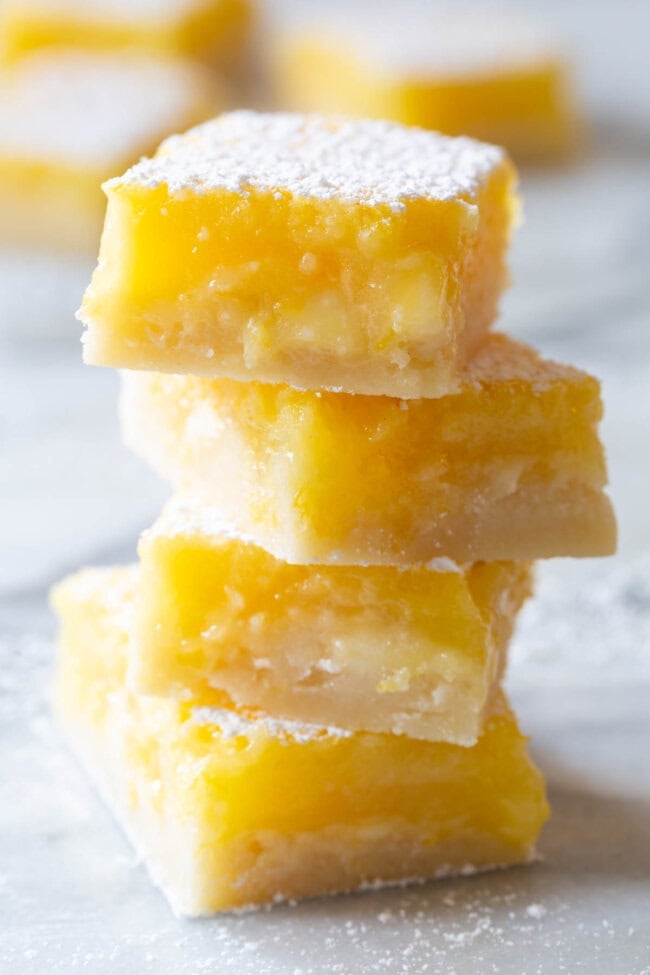 White Chocolate Lemon Bars Recipes - the best bars stacked on plate