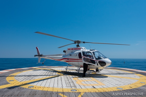 Helicopter Ride To Monte Carlo Monaco on ASpicyPerspective.com #travel #frenchriviera #cotedazur