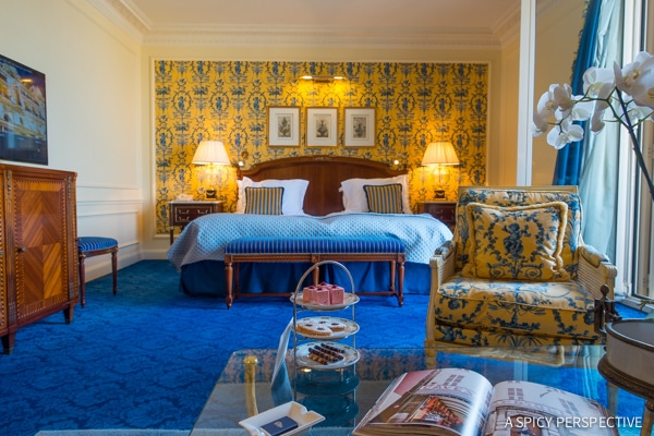 Rooms at Hôtel de Paris in Monte Carlo Monaco on ASpicyPerspective.com #travel #frenchriviera #cotedazur