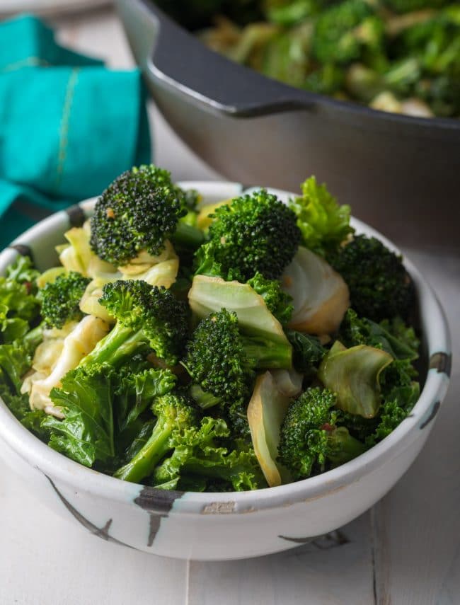 Panda Express Super Greens Recipe in a decorative white bowl.