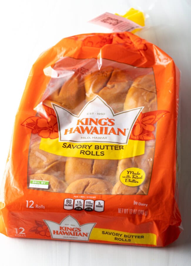 Package of King's Hawaiian rolls.